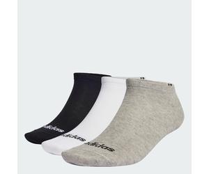 Feine Linear Low-Cut Socken, 3 Paar Medium Grey Heather / White / Black 43-45