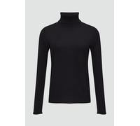 Rollkragenpullover S.OLIVER BLACK LABEL Gr. 34, schwarz, Damen, Obermaterial: 71% Viskose, 29% Polyester, unifarben, Pullover, mit Rippbündchen (94072123-34) schwarz