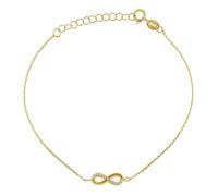 Feines Goldarmband Anker Roma verziert mit Infinity mit Brilliance Zirconia - Y (0,8 mm)