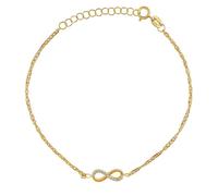 Feines Goldarmband Singapore verziert Infinity mit Brilliance Zirconia - Y (1,4 mm)