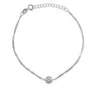 Feines Goldarmband Singapur, verziert mit Halbkugel mit Brilliance Zirconia - W
