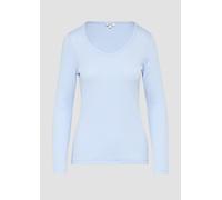 Feines Jersey-Longsleeve mit Rippstruktur 46 blau 2166105.5083.46