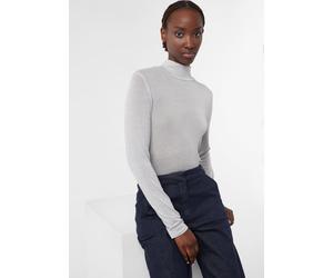 Feines Langarmshirt aus Lyocellmix mit Stehkragen grau 44