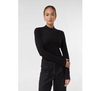 Feines Langarmshirt aus Lyocellmix mit Stehkragen schwarz 42