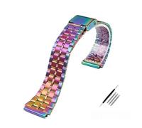Feines Stahlarmband, kompatibel mit CASIO-Stahlarmband A158 / A159 A168 a169 b650 aq230/ 700 Small Gold Watch Series, 18 mm Armband(Colourful 5)