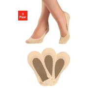 Feinfüßlinge LASCANA, Damen, Gr. 39-42, beige (3x natur), Obermaterial: 86% Polyamid, 14% Elasthan. Laufsohle: 95% Baumwolle, 5% Elasthan, elastisch, Socken, nicht auftragend, mit Baumwollsohle (40618