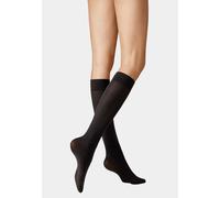 Feinkniestrümpfe KUNERT "Kniestrumpf Velvet 40", Damen, Gr. 39-42, schwarz (schwarz 0500), Obermaterial: 89% Polyamid PA. 11% Elasthan EL., Socken (34836247-39) schwarz 0500
