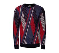 Rusty Neal Colorblock Strick Pullover Herren Feinstrick Pulli Casual Fit Streetwear Stretch S M L XL XXL 3XL 443, Farbe:Marine, Größe S-3XL:3XL