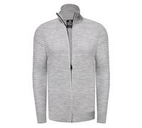 Feinstrick im Biker-Stile Slim Fit Strick-Jacke 2XL