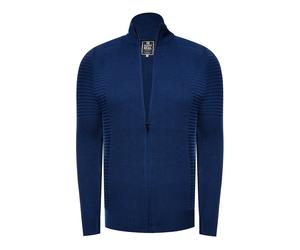 Feinstrick im Biker-Stile Slim Fit Strick-Jacke L