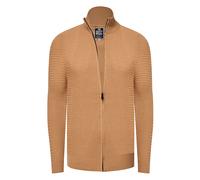 Feinstrick im Biker-Stile Slim Fit Strick-Jacke XL