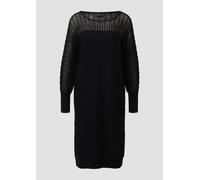 Feinstrick-Kleid mit Fledermausärmeln und Ottoman-Struktur 38 schwarz 2172964.9999.38