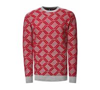 Feinstrick mit Karo-Muster Rundhals-Pullover M