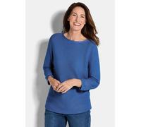 Feinstrick-Pullover aus reiner Baumwolle blau 21