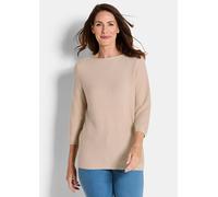 Feinstrick-Pullover aus reiner Baumwolle braun 22