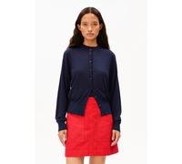 FEINSTRICK-STRICKJACKE | Bio-Baumwoll-Mix - blau (L)
