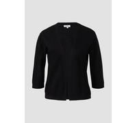 Feinstrickcardigan aus Baumwolle mit 3/4-Ärmeln 32 schwarz 2165784.9999.32