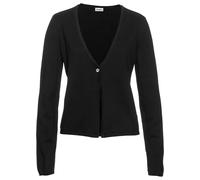 Strickjacke BONPRIX, Damen, Gr. 40/42 (M), schwarz, Strick, Obermaterial: 70% Baumwolle, 30% Polyamid, unifarben, bequem hüftlang, tiefer V-Ausschnitt, Strickkante, Strickjacken Strickjacke, bequeme P