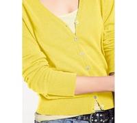 Strickjacke HEINE, Damen, Gr. 48, gelb, 100% Baumwolle, unifarben, Strickjacken Strickjacke (29563612-48) gelb