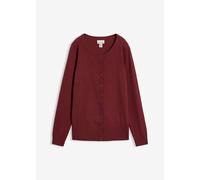 Strickjacke BONPRIX, Damen, Gr. 36/38 (S), lila (beere), Strick, Obermaterial: 60% Baumwolle, 30% Polyester, 10% Polyamid, unifarben, gerade normal, Rundhals, Rippbündchen, Strickjacken Strickjacke, g