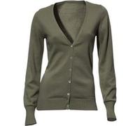 Strickjacke HEINE, Damen, Gr. 36, grün (oliv), 100% Baumwolle, unifarben, Strickjacken Strickjacke (95413966-36) oliv