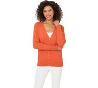 Strickjacke HEINE, Damen, Gr. 42, orange, 100% Baumwolle, unifarben, Strickjacken Strickjacke (85770319-42) orange