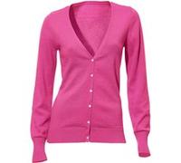 Strickjacke HEINE, Damen, Gr. 40, pink, 100% Baumwolle, unifarben, Strickjacken Strickjacke (84677722-40) pink