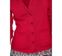 Strickjacke HEINE, Damen, Gr. 42, rot, 100% Baumwolle, unifarben, Strickjacken Strickjacke (88410556-42) rot