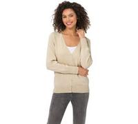 Strickjacke HEINE, Damen, Gr. 48, beige (sand), 100% Baumwolle, unifarben, Strickjacken Strickjacke (31967405-48) sand