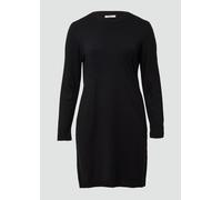 Feinstrickkleid mit Ripp-Detail am Arm 48 schwarz 2177918.9999.48