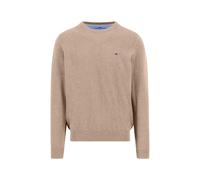 Feinstrickpullover aus reiner Baumwolle mit Rundhalsausschnitt taupe / XXL