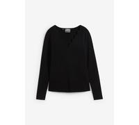 Strickpullover BONPRIX "Feinstrickpullover aus fließendem Viskose-Mix", Damen, Gr. 36/38 (S), schwarz, Obermaterial: 50% Viskose, 26% Polyamid, 24% Polyester, slim fit, Pullover Strickpullover, aus Vi