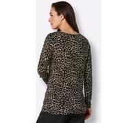 Strickpullover CREATION L PREMIUM "Lyocell-Woll-Pullover", Damen, Gr. 36, bunt (elfenbein, schwarz, bedruckt), 70% Lyocell, 30% Wolle, gemustert, Pullover Strickpullover (81432219-36) elfenbein, schwa