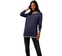 Strickpullover HEINE "Pullover", Damen, Gr. 50, blau (marine), 70% Viskose, 30% Polyamid, unifarben, Pullover Strickpullover (71690152-50) marine