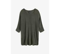 Strickpullover BONPRIX "Feinstrickpullover mit 3/4 Arm", Damen, Gr. 36/38 (S), grün (eukalyptusgrün), Obermaterial: 50% Polyacryl, 50% Viskose, oversize, Pullover Strickpullover, aus Polyacryl und Vis