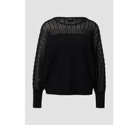 Feinstrickpullover mit Fledermausärmeln und Ottoman-Struktur 32 schwarz 2172900.9999.32