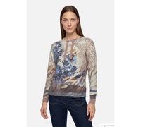 Feinstrickpullover mit Lurexfaden Beige/Blau 44