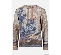 Strickpullover BETTY BARCLAY "Damen mit Lurexfaden", Damen, Gr. 48, beige, blau, Strick, Obermaterial: 50% Polyester, 45% Viskose, 5% Polyester, gerade lang, Rundhals, Pullover Strickpullover (6775011
