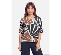 Strickpullover BETTY & CO "Damen mit Print", Damen, Gr. 40, nature, braun, Feinstrick, Obermaterial: 90% Viskose, 10% Polyamid, figurumspielend normal, Rundhals, Pullover Strickpullover, Druck (671023