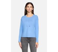Strickpullover BETTY BARCLAY "Damen mit Seitenschlitzen", Damen, Gr. 44, azurine, Strick, Obermaterial: 55% Viskose, 30% Polyester, 15% Polyamid, gerade normal, Rundhals, Pullover Strickpullover (8844
