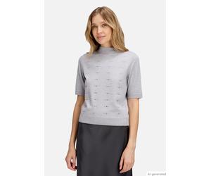 Feinstrickpullover mit Stehkragen Light Silver Melange 38