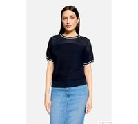 Feinstrickpullover mit Struktur Patch Dark Blue/White 46