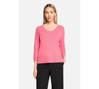Feinstrickpullover mit V-Ausschnitt Pink 42