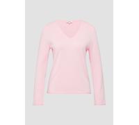 Feinstrickpullover mit V-Ausschnitt und Rollkante am Saum 44 Rosa 2169762.4101.44