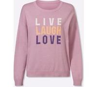 Jacquardpullover HEINE "Pullover", Damen, Gr. 50, rosa (rosé), 50% Baumwolle, 50% Polyacryl, gemustert, mehrfarbig, Pullover (32125237-50) rosé
