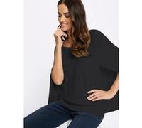 Rundhalspullover HEINE "Pullover", Damen, Gr. 36, schwarz, 80% Viskose, 20% Polyamid, unifarben, Pullover Rundhalspullover (46994735-36) schwarz