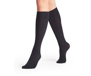 Feinstrümpfe FALKE "Seidenglatt", Damen, Gr. 39-42, DEN: 40, 6179, marine, Obermaterial: 89% Polyamid, 11% Elasthan, unifarben, Socken, halb transparente Optik, mit seidigem Glanz, aus Nylon (38266953