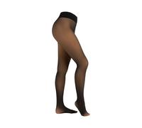 Camano Damen Thermostrumpfhose 120DEN (20DEN-Look) beige Innenseite Baumwollzwickel schwarz Gr.44/46
