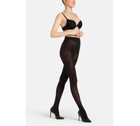 Camano Damen Strumpfhose Leo-Muster Langlebig Verstärkt Elegant Leopardenmuster Soft Schwarz Kein Einschneiden Strapazierfähig leo 1er Pack S black