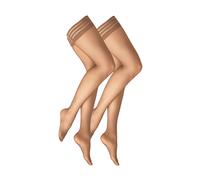 Feinstrumpfhose CAMANO "Halterlose Strümpfe 2er Pack", Damen, Gr. L/XL, beige (make up), 80% Polyamid, 20% Elasthan, Strumpfhosen Feinstrumpfhose (94613139-L) make up